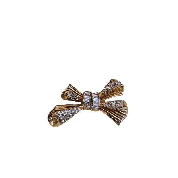 Vintage Signed Coro Craft Sterling Bow Brooch (A2865) - Picture 3 of 8
